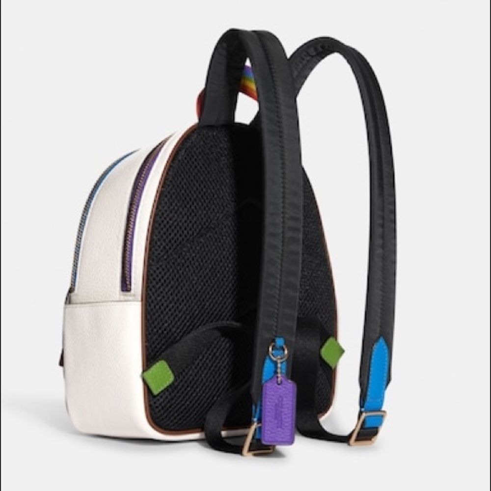 Coach Mini Court Backpack With Rainbow Coach Logo New With Tags - Picture 5 of 15